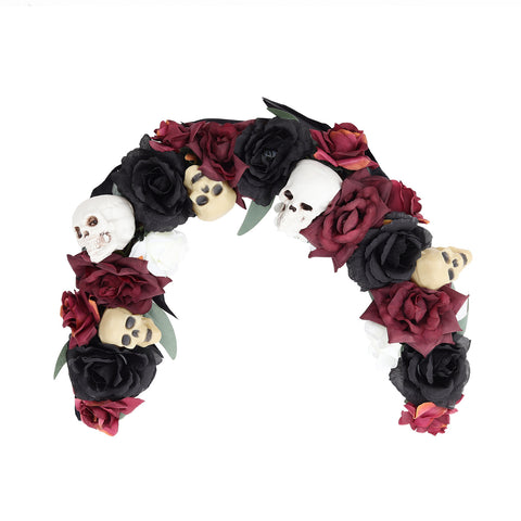 Scary Prelit Skull Halloween Arch Wreath Home Decoration, HF1002