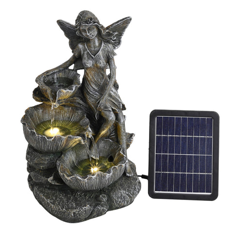 Livingandhome Fairy Solar Resin Water Fountain, AI1057