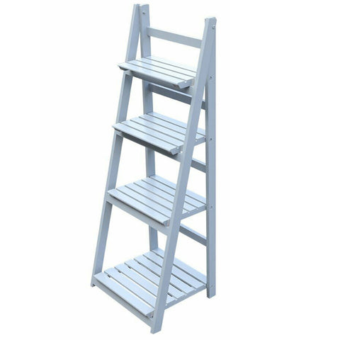 Rustic Wooden Foldable Ladder Shelf for Plants, SP1961