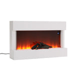 Wall Mounted Electric Fireplace Mantel with Pebbles Logs Display, PM0838