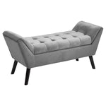 Livingandhome Tufted Velvet Buttoned Bench with Raised Arms, ZH0821