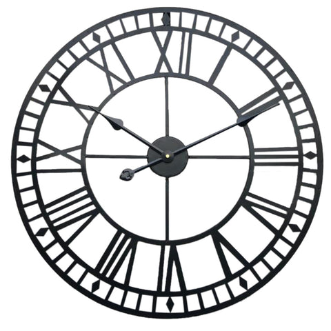 Livingandhome Large Decorative Metal Roman Numeral Skeleton Wall Clock, SP1654