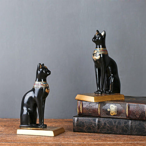 Retro Resin Egyptian Cat Bookends Study Room Decor, WF0009