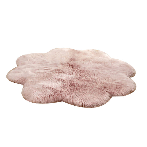 Livingandhome Flower Shaped Super Soft Shaggy Area Rug Pink, SP1399