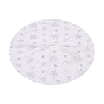 Large Silver Sequin Snowflake Faux Fur Christmas Tree Skirt, CD0151