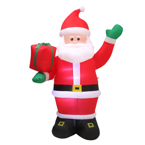 Livingandhome Christmas Inflatable Santa Claus with Gift Bag and LED Lights, AI0844