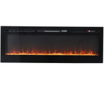 Linear Electric Fireplace Recessed in Black, PM0887