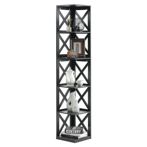 Livingandhome 5-Tier Corner Shelf, Display Shelves for Living Room, FI0282