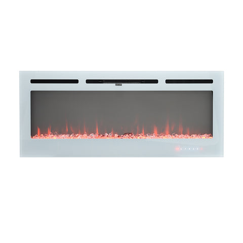 Linear Electric Fireplace Recessed in White, PM0878