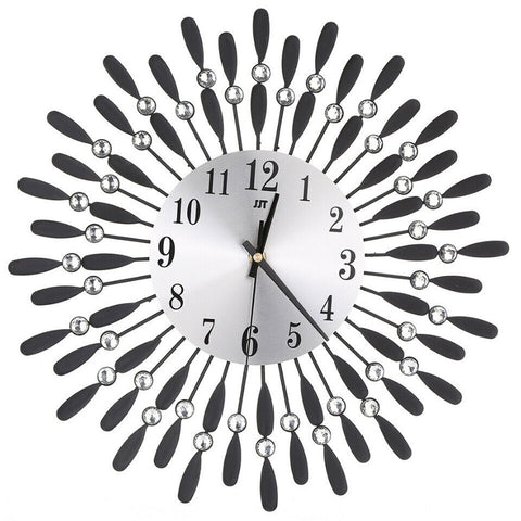 Livingandhome 3D Silent Drop-Shape Metal Wall Clock with Crystal, SP1594