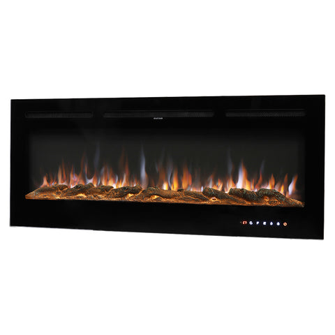 Recessed/Wall Mounted Electric Fireplace Adjustable Flame with Remote, PM1101