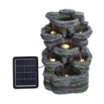 Livingandhome Faux Rock Garden Fountain with Lights, AI1055