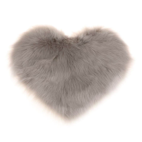 Livingandhome Heart Shaped Super Soft Shaggy Area Rug Grey, SP0831