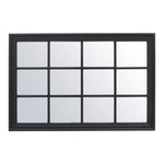 Livingandhome Large Rectangular Black 12 Pane Wall Mirror, FI0416