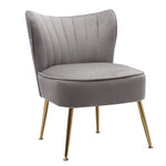 Livingandhome Modern Armless Wingback Accent Chair with Gold Legs, JM1846