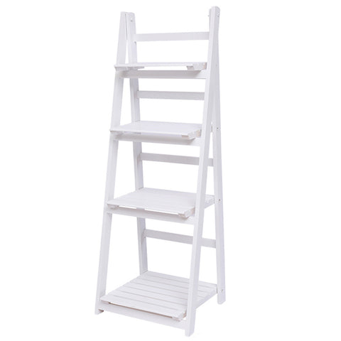 Rustic Wooden Foldable Ladder Shelf for Plants, SP1960