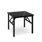 Livingandhome Square 60cm Folding Coffee Table with Marble Effect Top, ZH1294