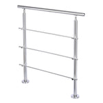 Livingandhome Silver Floor Mount Stainless Steel Handrail for Slopes and Stairs, LG0347