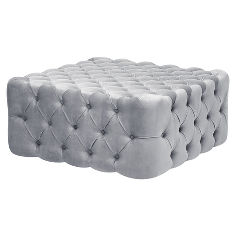 Super-Soft Square Velvet Buttoned Pouf, JM1673