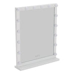 Livingandhome Hollywood Style Lighted Rectangular Makeup Mirror with Base, SP2565