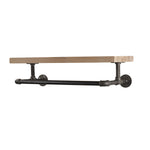 Industrial Floating Wall Shelves with Towel Clothes Pipe Rail, SP2571