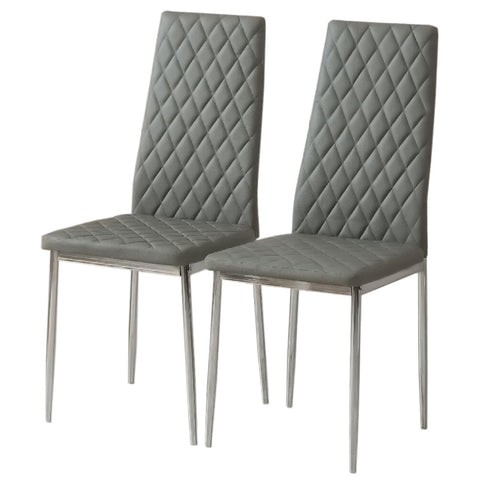 Livingandhome PVC High Back Modern Dining Chairs Set of 2, HG0678