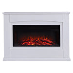 Electric Fireplace with White Wooden Mantel, PM0403PM0404