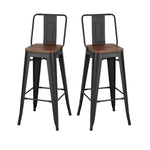 Livingandhome Set of 2 Metal Frame Industrial Style High Chair Bar Stool, ZH0264