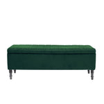 Livingandhome Velvet Upholstered Storage Ottoman Modern Classic Entryway Bench, ZH1059