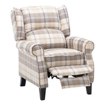 Livingandhome Fabric Tartan Motion Reclining Armchair, JM1207