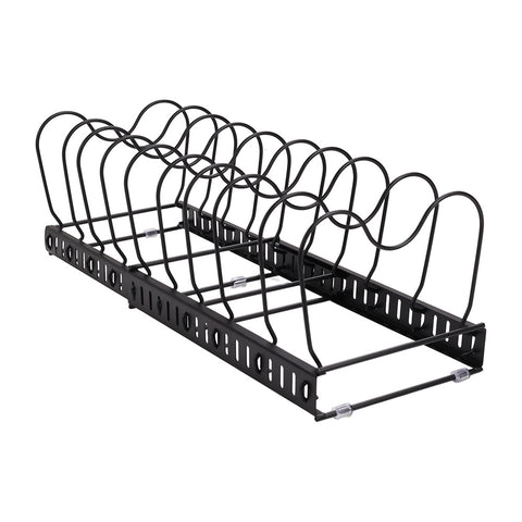 Livingandhome Expandable Pot Pan Lid Rack Pan Organiser with 10 Dividers, WZ0055