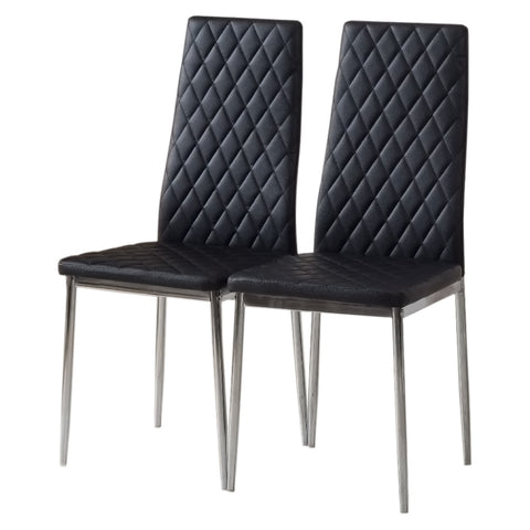 Livingandhome PVC High Back Modern Dining Chairs Set of 2, HG0676