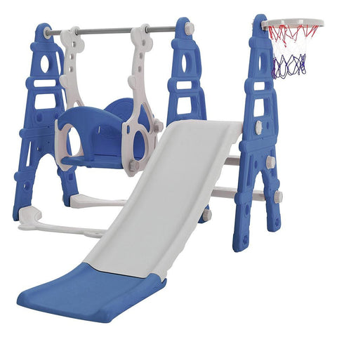 Kids Toddler Swing and Slide Set with Basketball Hoop, FI0254