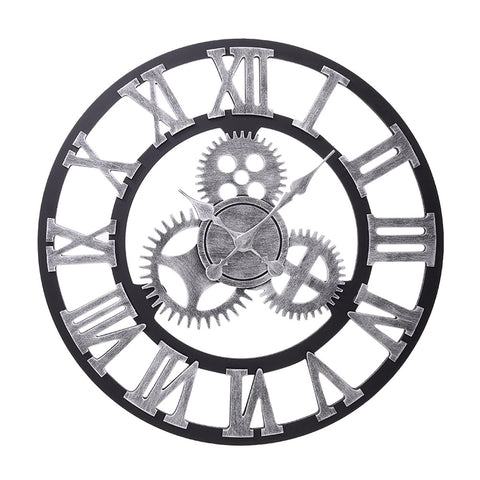 Livingandhome Industrial Large Retro Silent Wall Clock for Home Decor, SP1653