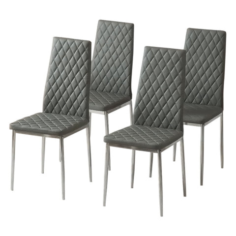 Livingandhome PVC High Back Modern Dining Chairs Set of 4, HG0679