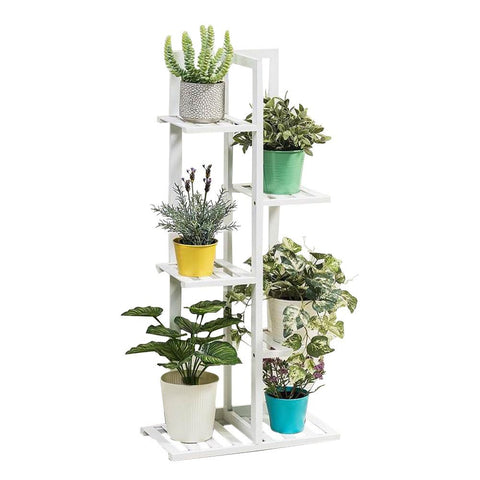 Livingandhome Rustic Wooden Multi-Tiered Potted Plant Stand, SP2113