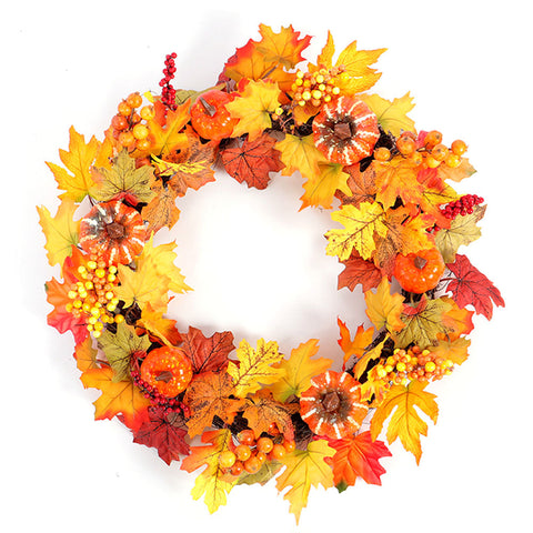 Maple Leaves Fall Door Wreath Harvest Festival Decorations, SP0846