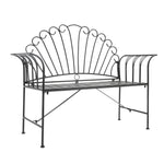 Vintage Indoor Outdoor Shell Shaped Iron 2 Seater Bench, AI0882