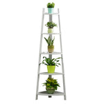 5-Tier Modern Corner Ladder Shelf for Plant Display, SP2475