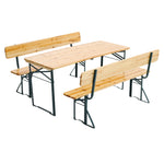 Contemporary Folding Wooden Garden Bench Set for Outdoors, CX0168CX0169