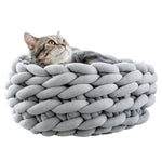 Round Cotton Hand-knitting Cat Cuddler Bed Comfortable Basket, SP1587