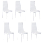 Livingandhome Set of 6 Modern Faux Leather Armless High Back Dining Chairs, JM0210