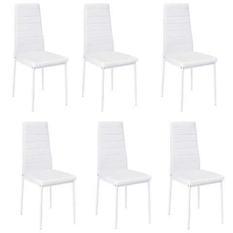 Livingandhome Set of 6 Modern Faux Leather Armless High Back Dining Chairs, JM0210