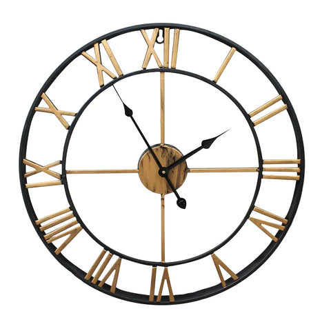 Livingandhome Antique Metal Oversized Decorative Wall Clock with Roman Numerals, SP2321