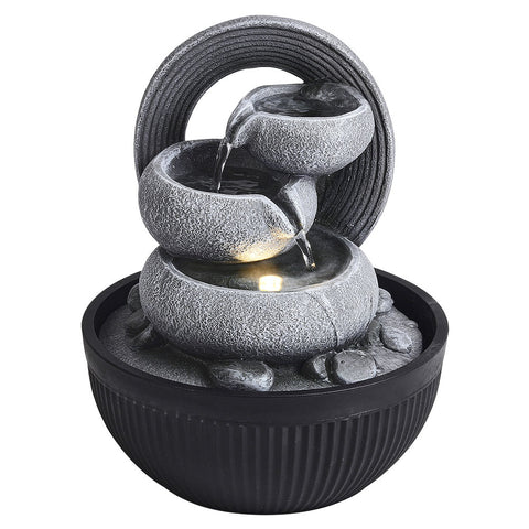 Livingandhome Garden Fountain Resin Water Feature with LED Light, AI1061