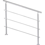 Livingandhome Silver Floor Mount Stainless Steel Handrail for Slopes and Stairs, LG0349