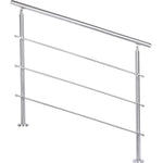 Livingandhome Silver Floor Mount Stainless Steel Handrail for Slopes and Stairs, LG0397