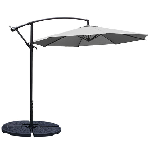 Livingandhome Outdoor 3M Large Cantilever Parasol with Cross and Fillable Base, LG0438LG0441LG0884