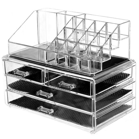 Large Acrylic Tiered Makeup Organizer with Drawers, SP2659