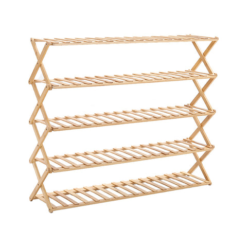 Livingandhome 5-Tier Bamboo Flower Stand Rack Holder Multifunctional Storage Rack, SW0385